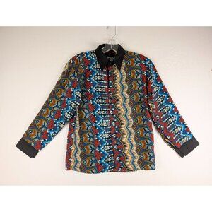 Mezitos Button-Up Long Sleeve Blouse Womens Size 12 USA Original Vintage